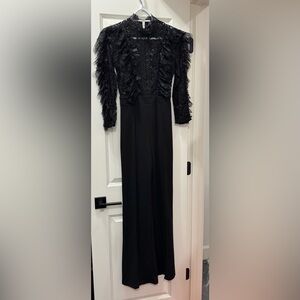 Elegant Black Lace Evening Jumpsuit - Size M